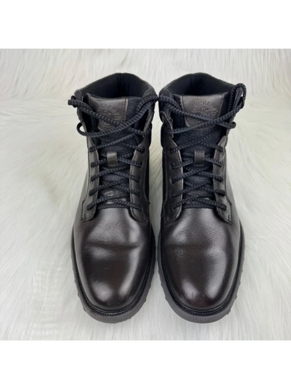 Dockers Lewis Leather Smart Series Boots Men’s 11.5M Lead Casual Comfort Brown